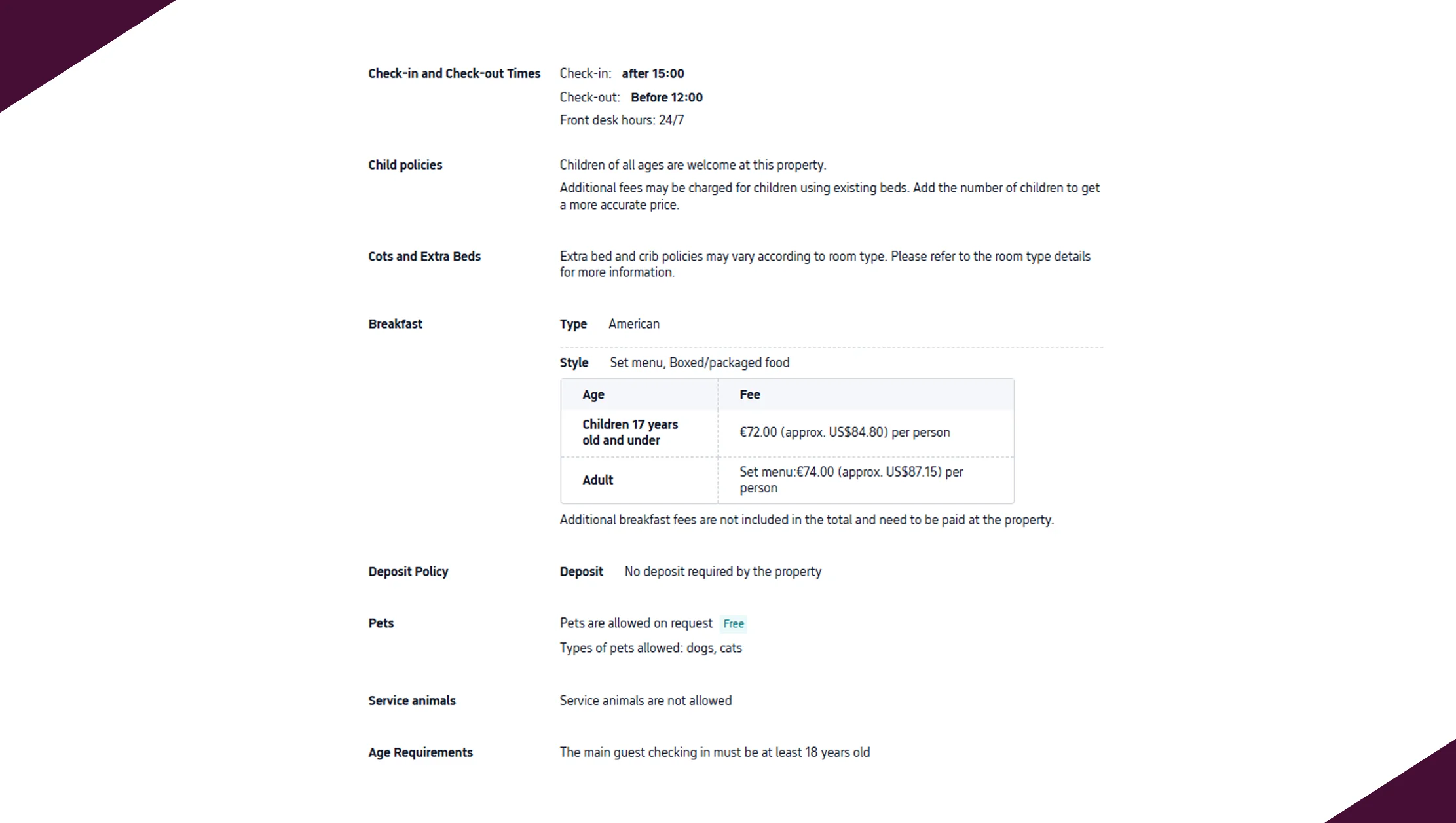 Specific Data Points Required